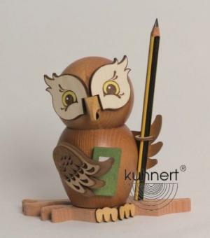 Drechslerei Kuhnert Räuchermann Rauchfigur Eule Schüler Rarität 