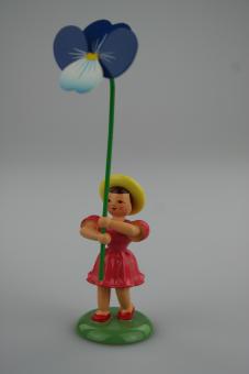 Blank Blumenkind mit Stiefmütterchen farbig 