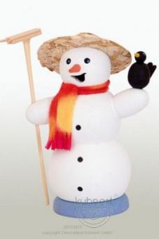 Drechslerei Kuhnert Räuchermann Schneemann mit Rabe Rarität 