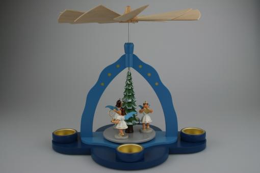Blank Pyramide Teelicht mit Engel farbig 