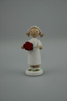 Flade Mädchen mit Rose rot 