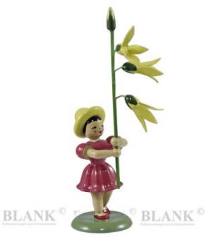 Blank Blumenkind mit Forsythie farbig 