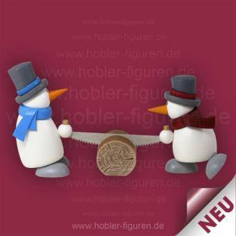 Hobler Schneemann Fritz und Otto mit Schrotsäge 