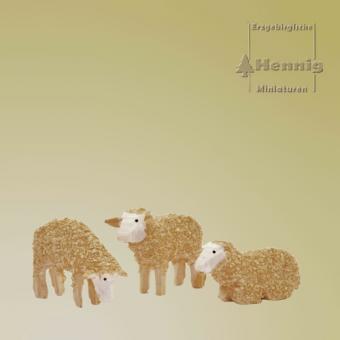 Hennig Miniaturen Schaf 3er Set 
