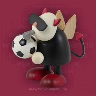 Hobler Teufelchen Gustav als Schiedsrichter mit Fußball 