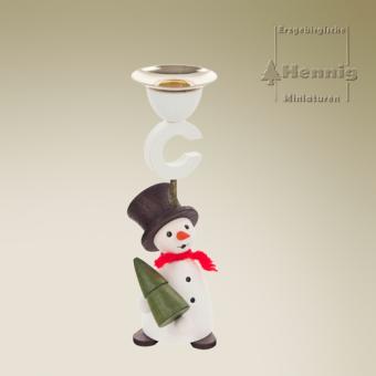 Hennig Miniaturen Kerzenhalter Schneemann mit Baum 