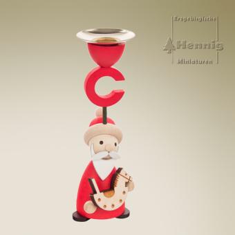 Hennig Miniaturen Kerzenhalter Knecht Ruprecht mit Pferd 