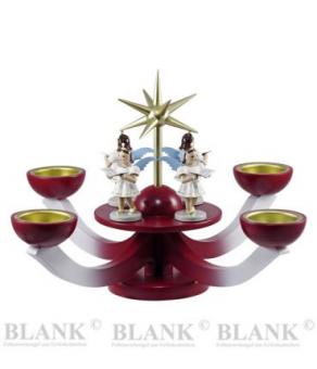 Blank Adventsleuchter Teelicht mit Engel rot 