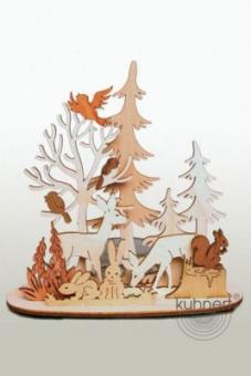 Drechslerei Kuhnert Teelichthalter Wald und Wiese 5 Ebenen 