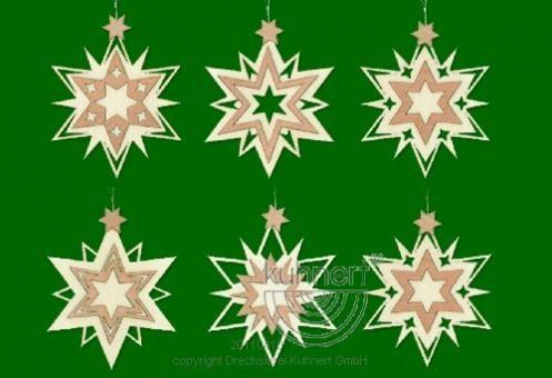 Drechslerei Kuhnert Baumschmuck Schneekristalle 6er Set 