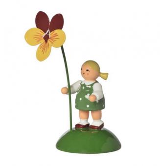 KWO Blumenmädchen mit Stiefmütterchen Rarität 