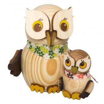Drechslerei Kuhnert Holzfigur Mini Eule mit Kind Neu 2022 
