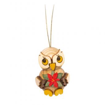 Drechslerei Kuhnert Baumschmuck Eulenkind mit Weihnachtsstern Neu 2022 