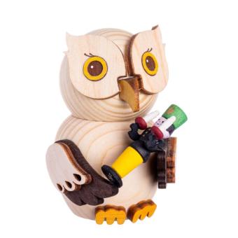 Drechslerei Kuhnert Holzfigur Mini Eule mit Bergmann Neu 2023 