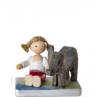 Werkstätten Flade Mädchen mit Baby Elefant Neu 2022 