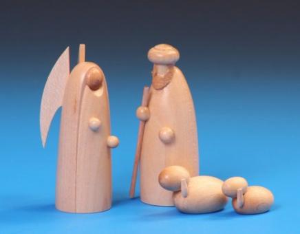 Schalling Krippefiguren Die Verkündigung 4 teilig natur 6 cm Rarität 