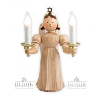 Blank Langrockengel mit Kerzenhalter natur 20cm elektrisch 