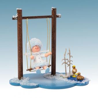 Drechslerei Kuhnert Schneeflöckchen mit Schaukel auf Wolke Neu 2021 