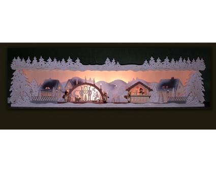 Tietze Schwibbogenerhöhung Weihnachtsidylle verschneit 