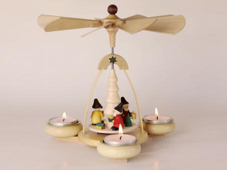Paul Ullrich Teelichtpyramide Weihnachtswichtel natur Rarität 